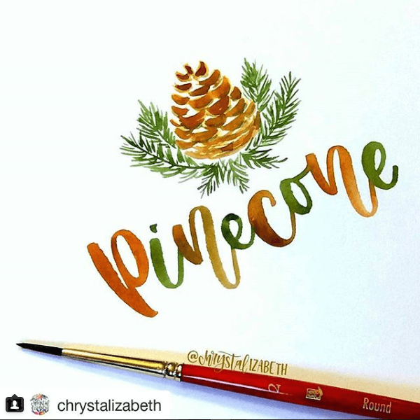 Holiday brush calligraphy by Chrystal Elizabeth